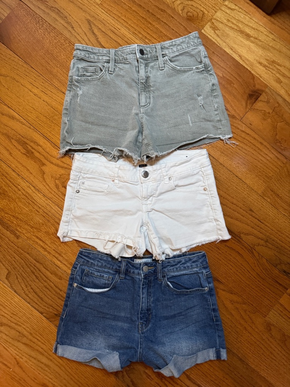 American Eagle Outfitters Women's Jean Shorts - Green, White & Blue Jean shorts